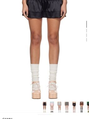 Ganni Black Satin Mini Skirt